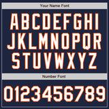 Custom Navy Orange Pinstripe White Authentic Two Tone Baseball Jersey