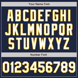 Custom Navy Gold Pinstripe White Authentic Two Tone Baseball Jersey
