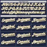 Custom Navy Old Gold Pinstripe White Authentic Two Tone Baseball Jersey