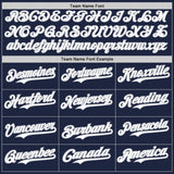 Custom Navy Gray Pinstripe White Authentic Two Tone Baseball Jersey