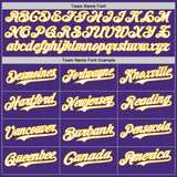 Custom Purple Gold Pinstripe White Authentic Two Tone Baseball Jersey
