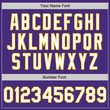 Custom Purple Gold Pinstripe White Authentic Two Tone Baseball Jersey