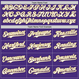Custom Purple Old Gold Pinstripe White Authentic Two Tone Baseball Jersey