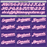 Custom Purple Pink Pinstripe White Authentic Two Tone Baseball Jersey