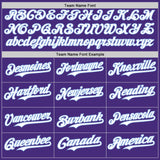 Custom Purple Light Blue Pinstripe White Authentic Two Tone Baseball Jersey