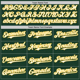 Custom Green Gold Pinstripe White Authentic Two Tone Baseball Jersey