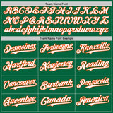 Custom Kelly Green Orange Pinstripe White Authentic Two Tone Baseball Jersey