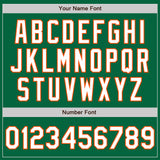 Custom Kelly Green Orange Pinstripe White Authentic Two Tone Baseball Jersey