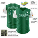 Custom Kelly Green White Pinstripe White Authentic Two Tone Baseball Jersey