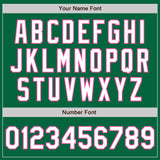 Custom Kelly Green Pink Pinstripe White Authentic Two Tone Baseball Jersey