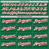 Custom Kelly Green Red Pinstripe White Authentic Two Tone Baseball Jersey