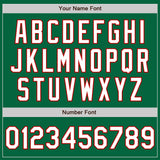 Custom Kelly Green Red Pinstripe White Authentic Two Tone Baseball Jersey