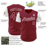 Custom Crimson White Pinstripe White Authentic Two Tone Baseball Jersey