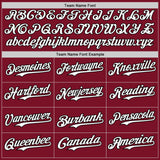 Custom Crimson Black Pinstripe White Authentic Two Tone Baseball Jersey