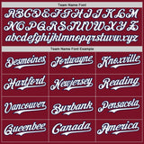 Custom Crimson Navy Pinstripe White Authentic Two Tone Baseball Jersey