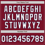 Custom Crimson Navy Pinstripe White Authentic Two Tone Baseball Jersey