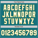 Custom Teal Gold Pinstripe White Authentic Two Tone Baseball Jersey