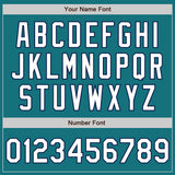 Custom Teal Navy Pinstripe White Authentic Two Tone Baseball Jersey