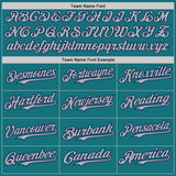 Custom Teal Navy Pinstripe Gray Authentic Two Tone Baseball Jersey