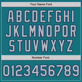 Custom Teal Navy Pinstripe Gray Authentic Two Tone Baseball Jersey