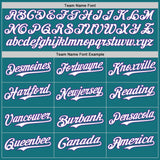 Custom Teal Purple Pinstripe White Authentic Two Tone Baseball Jersey
