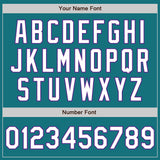 Custom Teal Purple Pinstripe White Authentic Two Tone Baseball Jersey