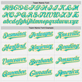 Custom White Neon Pink Aqua-Gold Authentic Two Tone Baseball Jersey