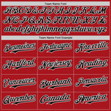 Custom Red Black Pinstripe White Authentic Two Tone Baseball Jersey