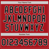 Custom Red Black Pinstripe White Authentic Two Tone Baseball Jersey