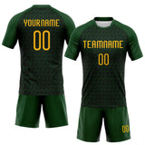 Custom Green Gold Geometric Shape Sublimation Volleyball Uniform Jersey