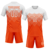 Custom Orange White Geometric Shape Sublimation Volleyball Uniform Jersey