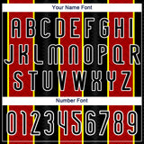 Custom Black Red-Light Yellow Lines Sublimation Volleyball Uniform Jersey