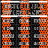 Custom Black Orange-White Geometric Shape Sublimation Volleyball Uniform Jersey