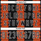 Custom Black Orange-White Geometric Shape Sublimation Volleyball Uniform Jersey
