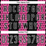 Custom Black Pink-White Geometric Shape Sublimation Volleyball Uniform Jersey