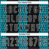 Custom Black Teal-White Geometric Shape Sublimation Volleyball Uniform Jersey