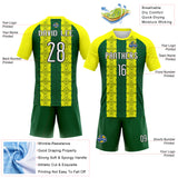 Custom Light Yellow Green-Black Abstract Shape Sublimation Volleyball Uniform Jersey