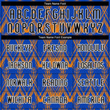 Custom Thunder Blue Black-Bay Orange Abstract Shape Sublimation Volleyball Uniform Jersey