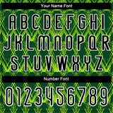 Custom Green Black-Neon Green Abstract Shape Sublimation Volleyball Uniform Jersey