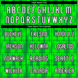 Custom Neon Green White-Black Abstract Shape Sublimation Volleyball Uniform Jersey