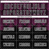 Custom Black Deep Pink-White Geometric Shape Sublimation Volleyball Uniform Jersey