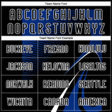 Custom Black Thunder Blue-White Lines And Dots Sublimation Volleyball Uniform Jersey