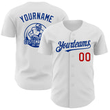 Custom White Red-Royal Authentic Baseball Jersey
