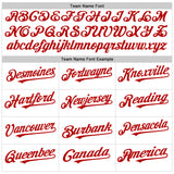 Custom White Red Pinstripe Red Authentic Sleeveless Baseball Jersey