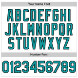 Custom White Teal Pinstripe Black Authentic Sleeveless Baseball Jersey