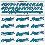 Custom White Teal Pinstripe Navy Authentic Sleeveless Baseball Jersey