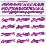 Custom White Purple Pinstripe Pink Authentic Sleeveless Baseball Jersey