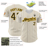 Custom White (Black Gold Pinstripe) Black-Gold Authentic Baseball Jersey