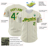 Custom White (Kelly Green Gold Pinstripe) Kelly Green-Gold Authentic Baseball Jersey
