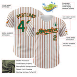 Custom White (Kelly Green Orange Pinstripe) Kelly Green-Orange Authentic Baseball Jersey